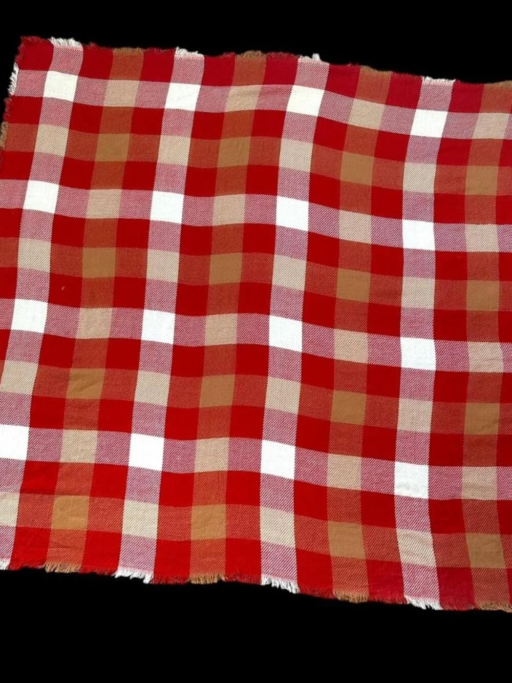 Red Plaid Checkered Scarf Picnic Blanket